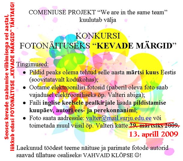 Konkurss kevade m&auml;rgid